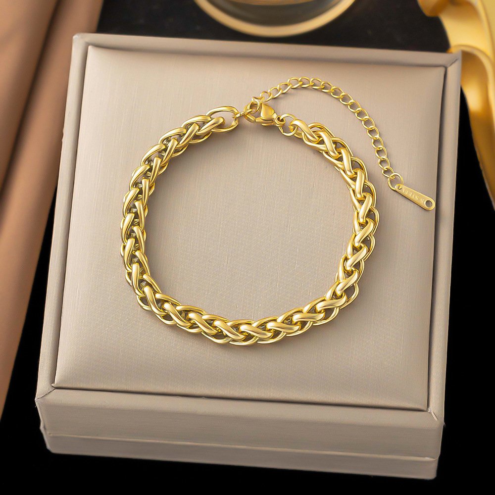 Unique Heavy Chained Gold Plated Bracelet